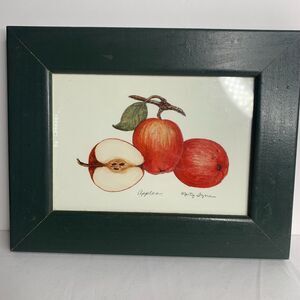 Farmhouse Framed Art Print Trio‎ Of Apples Appears Original Artist Signed